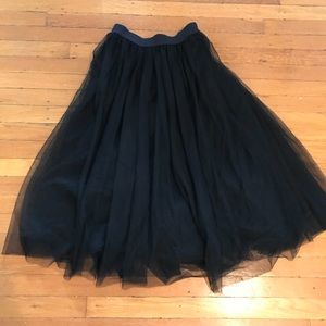 Women’s Anthropologie Black Tulle Midi Skirt
